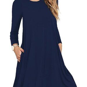 Neliuya Long Sleeve Swing Jersey Mini Gray Women S Gray Casual T Shirt Dress